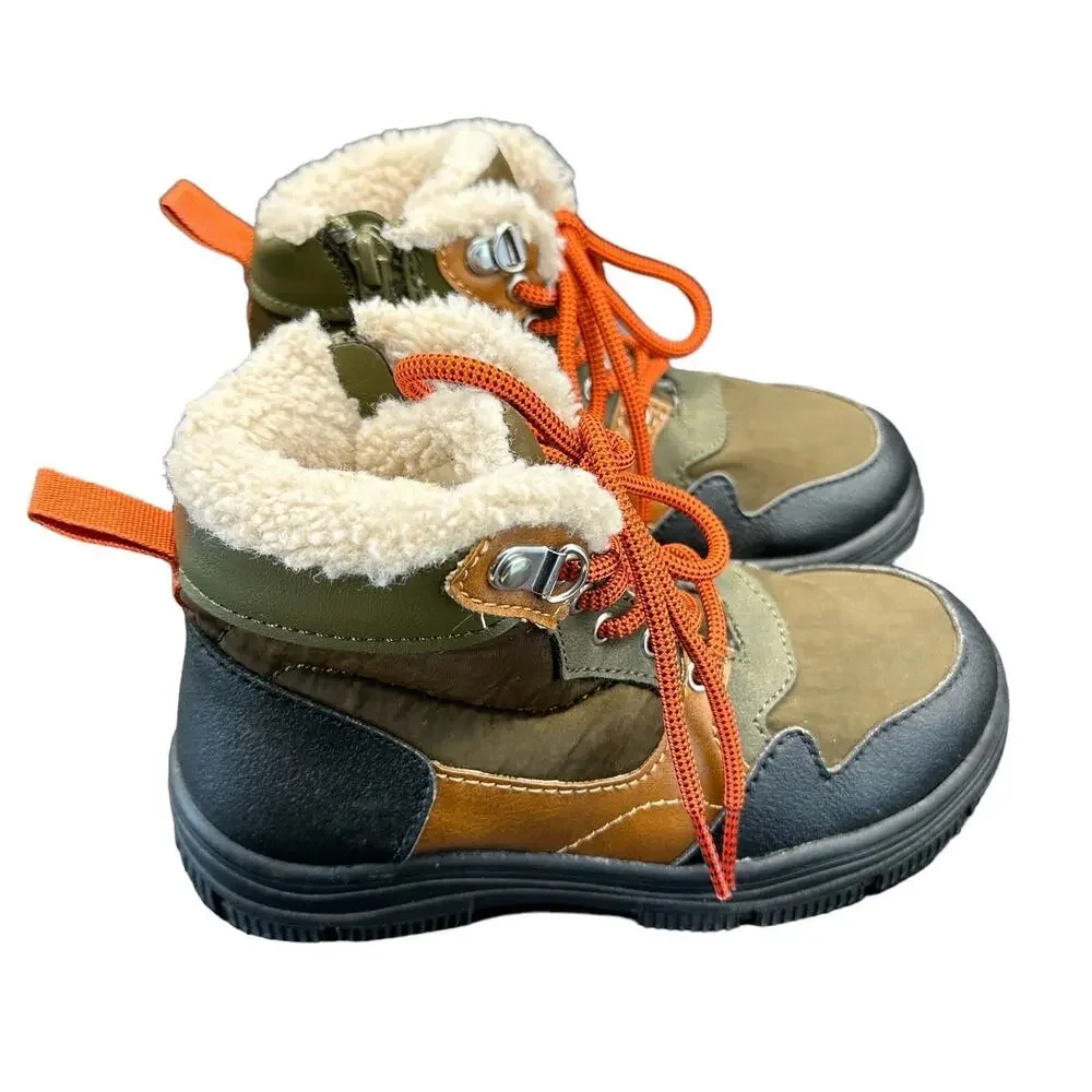 Nordstrom Asher Kids Lace Up Boots Multicolored/Olive Size 13M